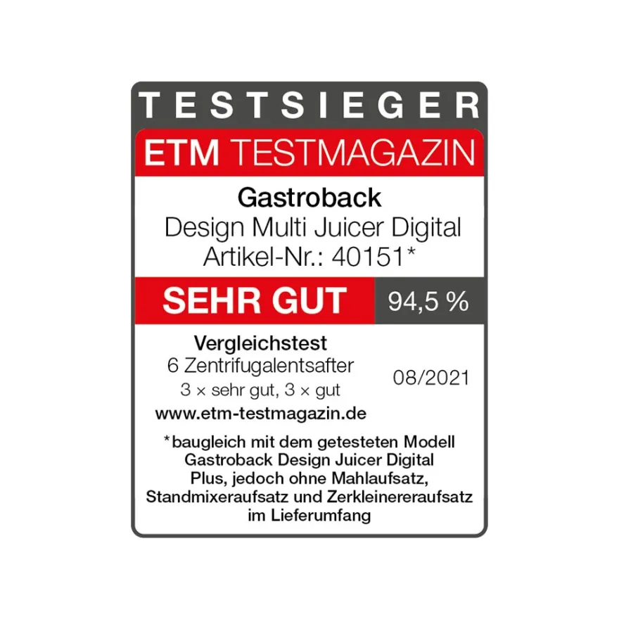 GASTROBACK Design Multi Juicer Digital* Entsafter & Slow Juicer