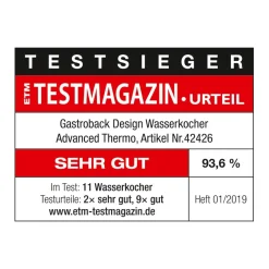 GASTROBACK Design Wasserkocher Advanced Thermo* Teekocher & Wasserkocher