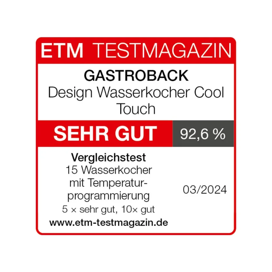 GASTROBACK Design Wasserkocher Cool Touch* Teekocher & Wasserkocher