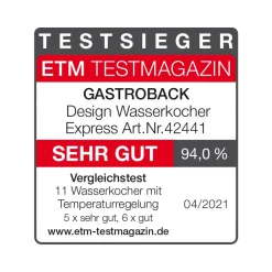 GASTROBACK Design Wasserkocher Express* Teekocher & Wasserkocher
