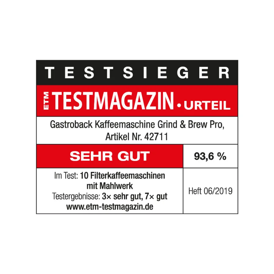 GASTROBACK Kaffeemaschine Grind & Brew Pro* Filterkaffeemaschinen