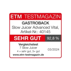 GASTROBACK Slow Juicer Advanced Vital* Entsafter & Slow Juicer