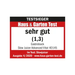 GASTROBACK Slow Juicer Advanced Vital* Entsafter & Slow Juicer